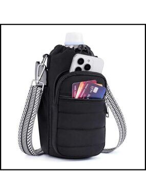 Insulated Water Bottle Crossbody Bag Fits 40 oz Walking Hiking